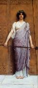 John William Godward At the Gate of the Temple oil painting on canvas